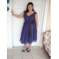 A-line V-neck Knee-length Chiffon and Stretch Satin Bridesmaid Dress