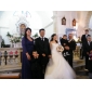 maniche lunghe in chiffon di raso giacca da sposa / wrap matrimonio