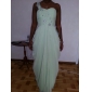 schede / kolom een ​​schouder lieverd vloer-length chiffon avondjurk
