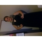 A-line Jewel Sweep/Brush Train Chiffon Evening Dress With Split Front inspired by Ziyi Zhang at the 84th Oscar