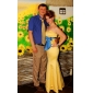 Trumpet/Mermaid Sweetheart Floor-length Satin Bridesmaid Dress With Bow(s)  