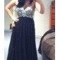 A-line Sweetheart Sweep/Brush Train Chiffon And Sequined Evening Dress 