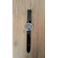 Elegante Reloj Pulsera Quartz Con Correa Negra de Cuero PU