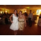 A-line V-neck Knee-length  Lace Wedding Dress 