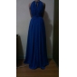 Sheath/Column Jewel Floor-length Chiffon Bridesmaid Dress 