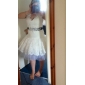 A-line V-neck Knee-length  Lace Wedding Dress 