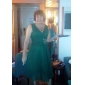 A-line V-neck Knee-length Chiffon Cocktail Dress