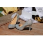 Fashion Leather Stiletto Heel Round Toe With Colorful Rhinestone Pumps Party / Evening Shoes