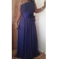 Sheath/Column One Shoulder Floor-length Chiffon/Mading Bridesmaid/Wedding Party Dress 