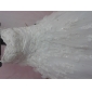 A-line Sweetheart Cathedral Train Tulle Satin Wedding Dress With Veil