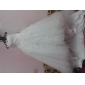 A-line Sweetheart Cathedral Train Tulle Satin Wedding Dress With Veil
