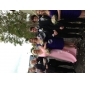 Sheath/Column V-neck Floor-length Satin Chiffon Mother of the Bride Dress 