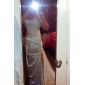 Sheath/Column Scoop Court Train Charmeuse Wedding Dress