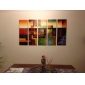 Hand-painted Abstract Oil Painting with Stretched Frame - Set of 5