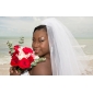 Three-tier Tulle Fingertip Wedding Veil With Cut Edge (More Colors Available)