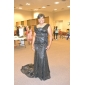 Trumpet/Mermaid V-neck Sweep/Brush Train Sequined Evening Dress inspired by Kellie Pickler 