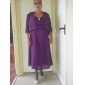 REINA - kjole til brudens mor i chiffon Med sjal