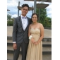 Floor-length Sweetheart Chiffon Evening Dress With Criss-Cross Bodice