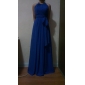 Sheath/Column Jewel Floor-length Chiffon Bridesmaid Dress 