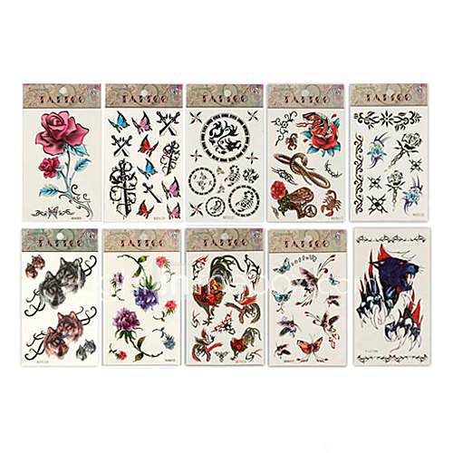 You are looking at 10 Hot Glitter Temporary Tattoo Cards including various 