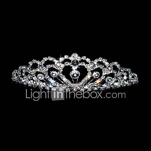 Tiara made of clear Cubic zircon, Alloy metal. silver color only.