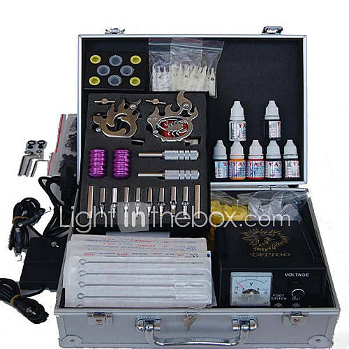 Tattoo Kit Set includes: 2 x Professional stainless steel machines (gun) for 