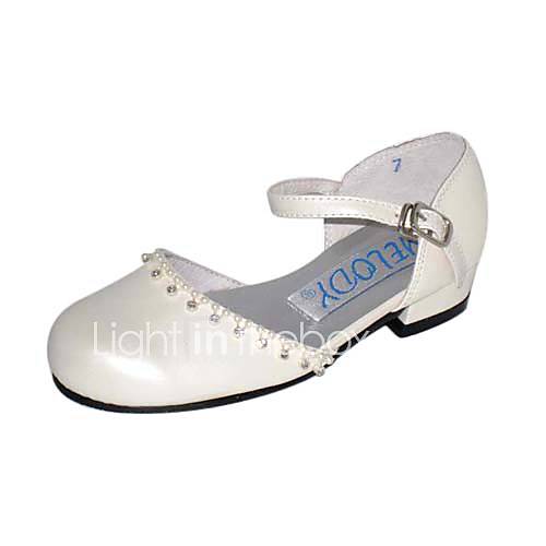 Top Quality Satin Upper Low Heel Closedtoes Flower Girls Shoes Wedding 