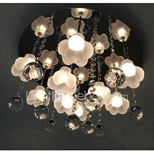 Frosted Glass 9light Crystal Swag Ceiling Light 094298012C9 