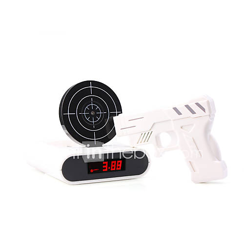 Digitale LCD-gun Ziel Wecker (wei&szlig;)