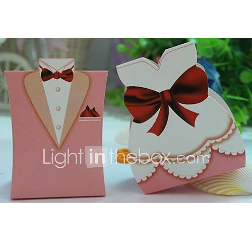 Pink Tuxedo Gown Favor Box Set of 12 Item ID 00173887