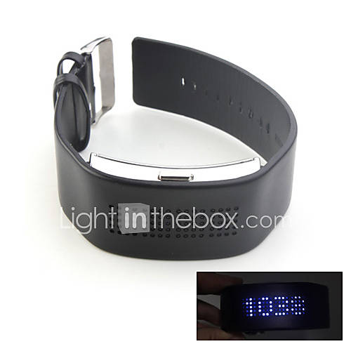 Modedesign digitale blaue LED Frauen M&auml;nner schwarz Sport gef&uuml;hrt Uhr