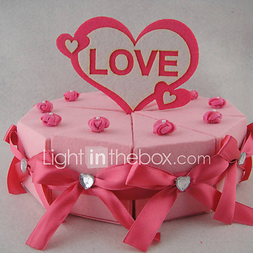 Sweet Heart Handmade Wedding Cake Favor Boxes set of 10 
