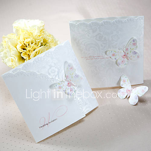 Spring Butterfly Trifold Wedding Invitation Set of 50 US 4499