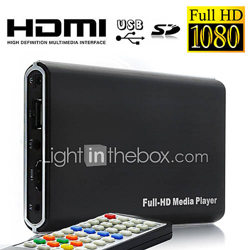 1080p Full HD-Multimedia-Player mit Fernbedienung, HDMI-Ausgang