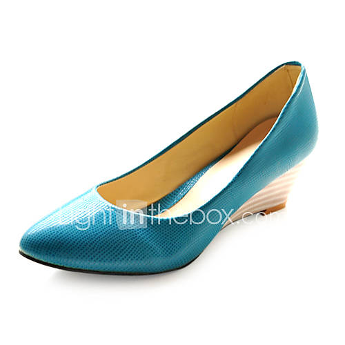 Leatherette Upper Wedge Heel Closed Toe Party Evening Shoes More Colors 