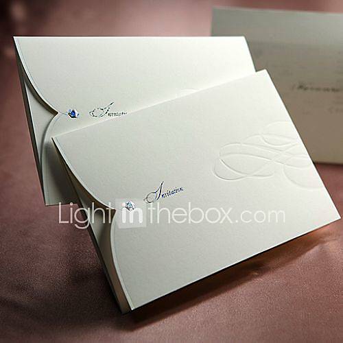 Elegant Curve Design Trifold Wedding Invitation Set of 50 US 4999