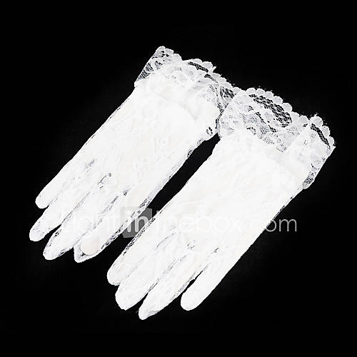 Lace Fingertips Wrist Length Flower Girl Gloves Item ID 00228207