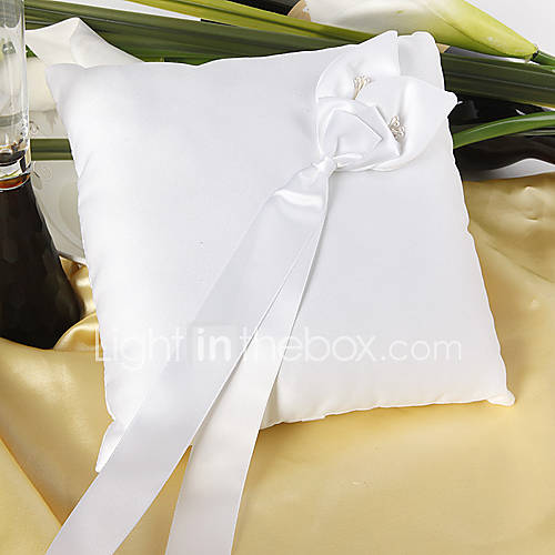 Wedding Ring Pillow In White Satin With Calla Lily Item ID 00234875