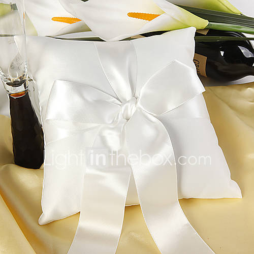 Simple Wedding Ring Pillow With Simple White Bow Item ID 00234887