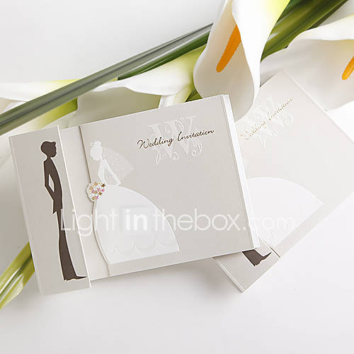 Simple Design Bride And Groom Wedding Invitation Set of 50 