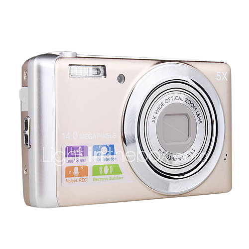 14.0mp CCD-Digitalkamera mit 5fach optischem Zoom dc-t500