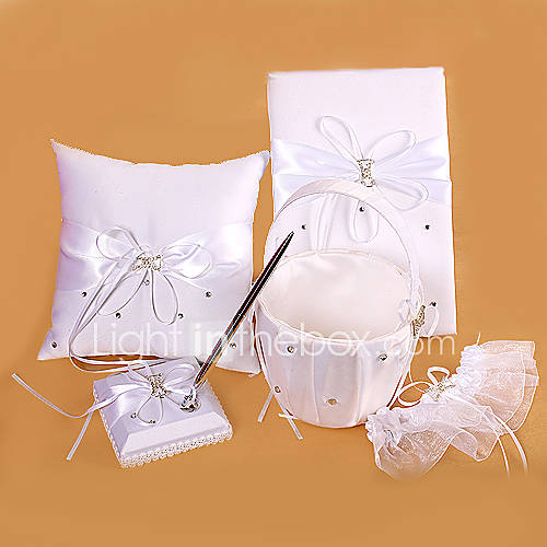 Fairytale Dream Wedding Collection Set in White Satin 5 Pieces 