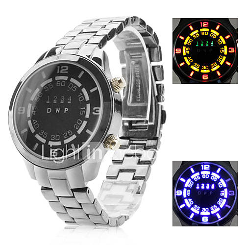 Herren-Multifunktions-Legierung digitale LED Armbanduhr mit Uhr (schwarz)