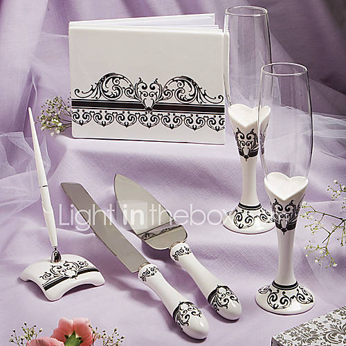 Roman Holiday Wedding Collection Guest Book Toasting Flutes 