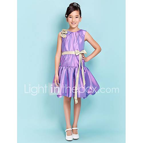 Ballkleid Juwel knielangen Satin Junior Brautjungfer Kleid