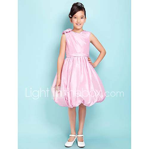 Ballkleid mit V-Ausschnitt knielangen Taft Junior Brautjungfer Kleid