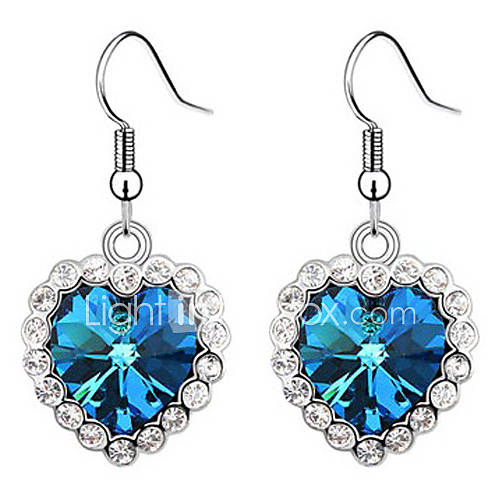 prezzi e offerte argento placcato cuore di mare di cristallo orecchini di zircone Gadget su prezzi in promozione