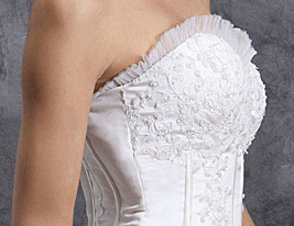 A-line Strapless Floor-length Taffeta Tulle Wedding Dress A-line Strapless Floor-length Taffeta Tulle Wedding Dress