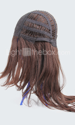 Capless Extra Long Synthetic Chocolate Brown Straight Hair Wig