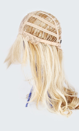 Capless extra lange hoge kwaliteit synthetische aard kijken licht blond krullend haar pruik